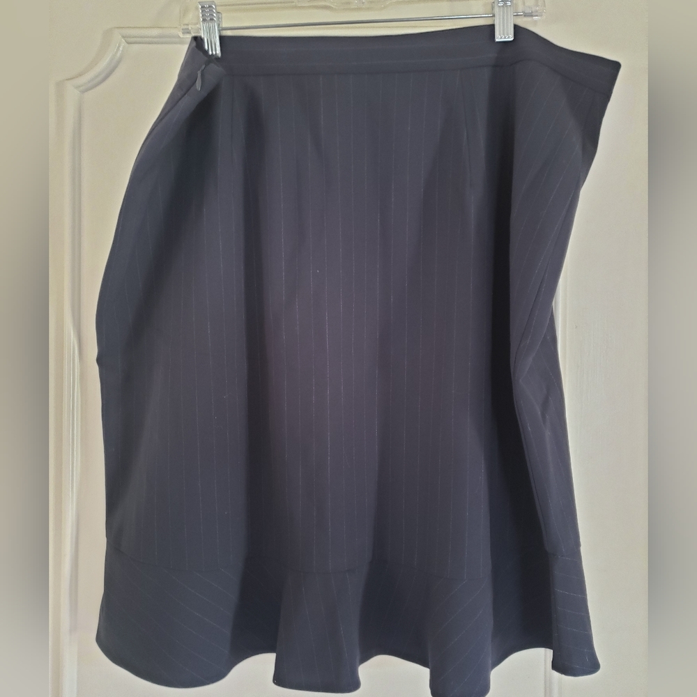 Navy Pinstriped Skirt
